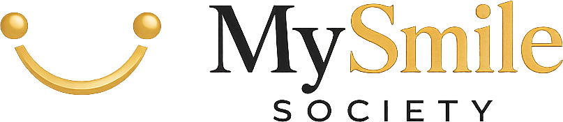 My Smile Society logo with smile mark and gold accent